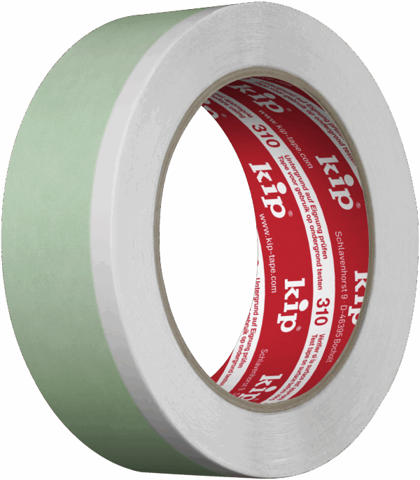 Kip 310 Duoband: Doppelseitig klebendes Band aus einer Weich-PVC-Folie. Klebkraft und Haftvermögen sind auf die praxisgerechten Wünsche der Maler, Gipser und Stuckateure abgestimmt. Ideal für Abklebungen bei Putz-, Stuckateur- und Bautenschutzarbeiten innen und außen. Resistent gegen Wasser, Säuren, Laugen, Alkohol, Öle, Benzin und Salzwasser. Formstabil bei Temperatureinwirkung bis 40°C. Vorsicht bei verwitterten PVC-Untergründen.